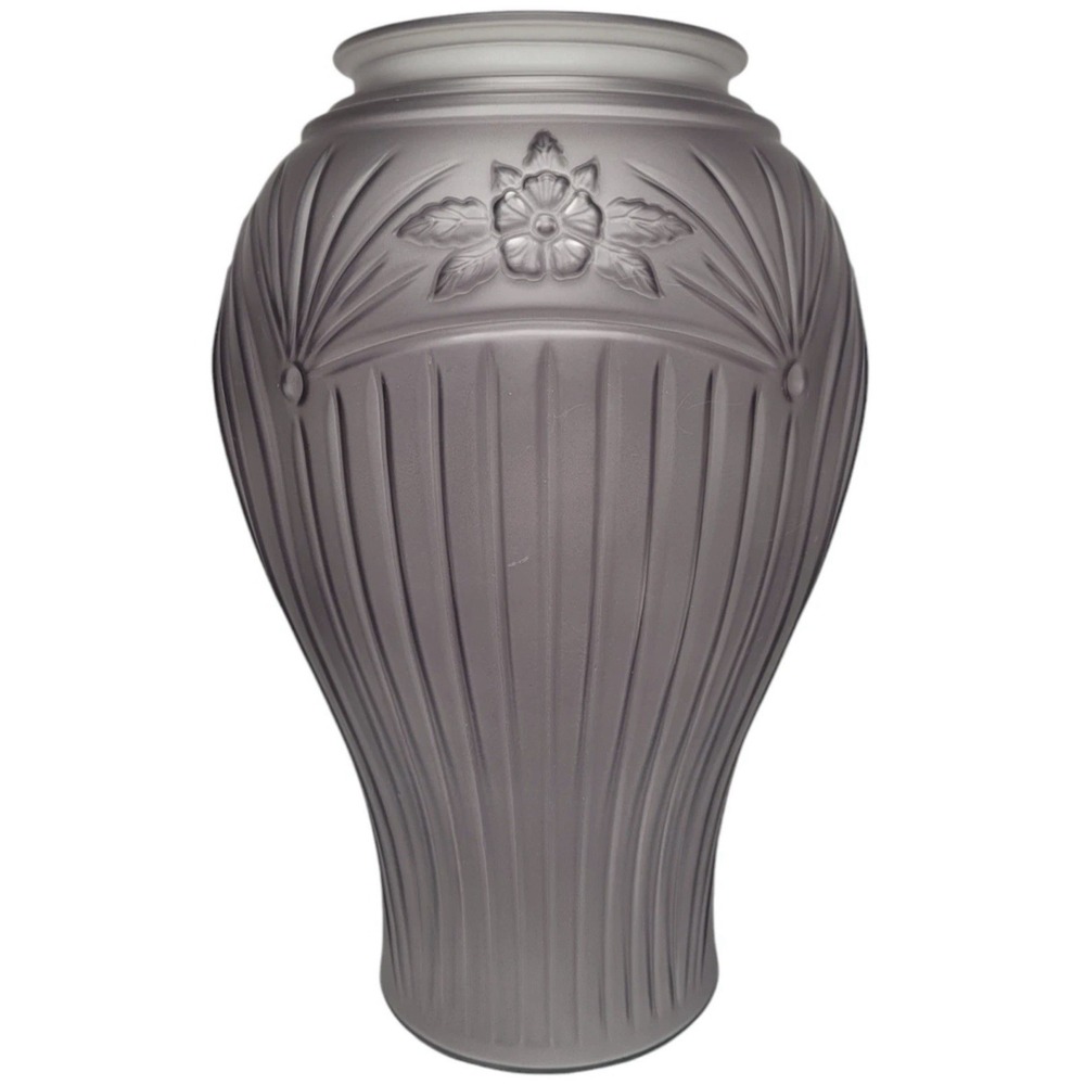 Anchor Hocking Glass Cambridge Mauve 16" Floor Vase Cascade Pattern
